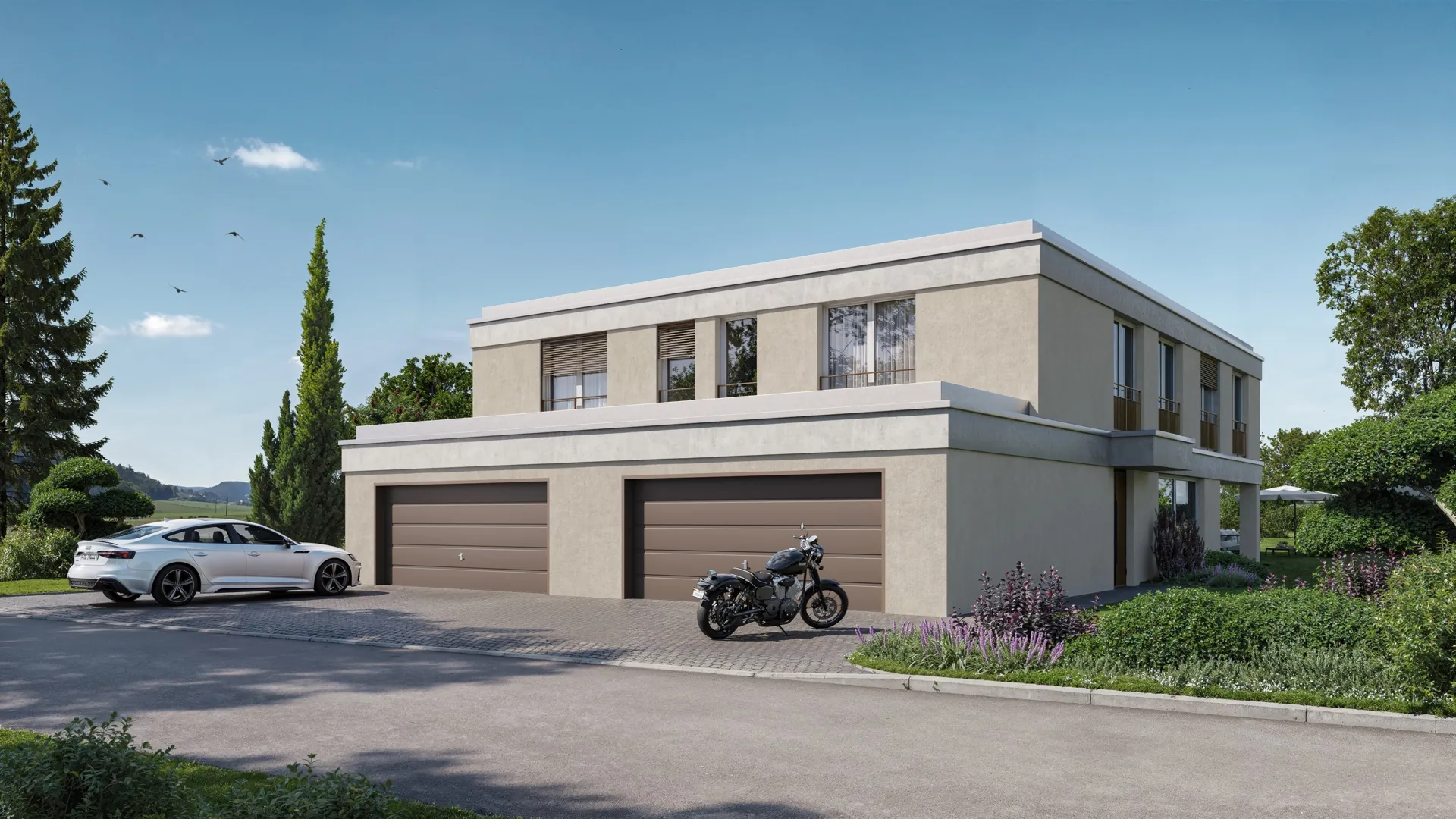 Neubau Doppel-Einfamilienhaus Bichelsee — Visualisierungen 2